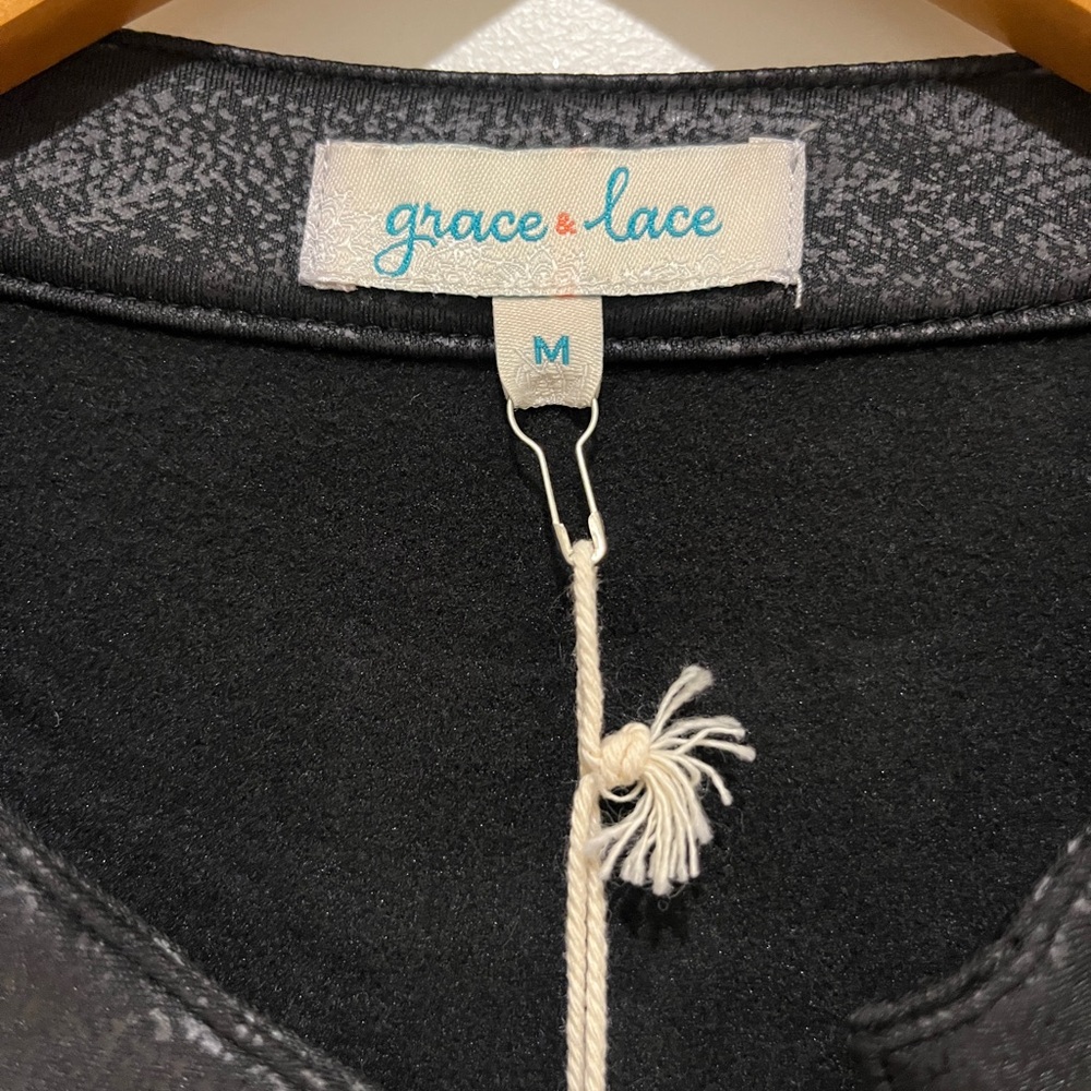 Grace & Lace Leather Like Black Moto Jacket - Picture 5 of 6